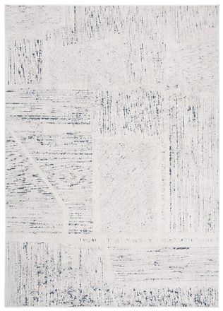 Tapiso Alfombra de sal&oacute;n crema azul moteado efecto 3d suave 140 x 200 cm