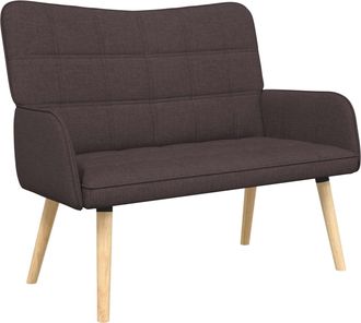 vidaXL Sof&aacute; De 2 Plazas Marr&oacute;n Oscuro 115 X 61 X 87 Cm Tela Vidaxl