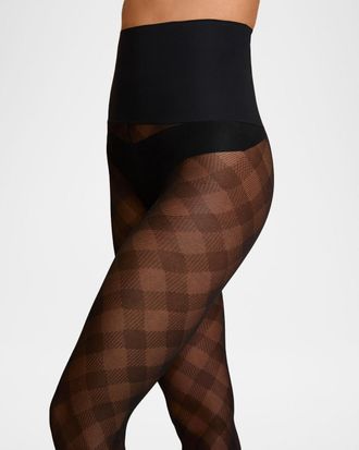 Commando Sheer Check Plaid Tights