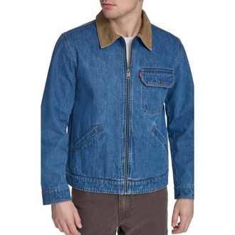 Levi's Lightweight Cotton Twill Utility Jacket in Medium Wash Den at Nordstrom, Size Xx-Large