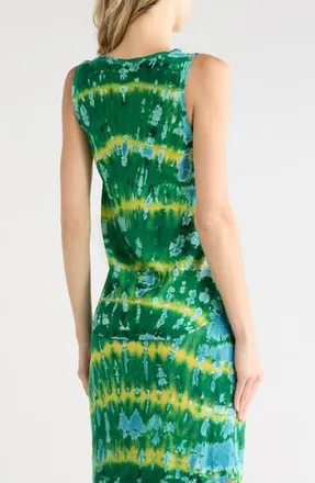 Young Fabulous & Broke The Harlow Tie Dye Satin Tank in Island Green Cub A Wash at Nordstrom Rack, Size Medium
