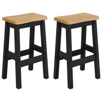 vidaXL Taburete Alto De Bar Ekai 2 Pcs Negro 40 X 29 X 63 Cm Vidaxl