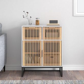 vidaXL Aparador De Madera Contrachapada Blanco 60x30x75 Cm Vidaxl