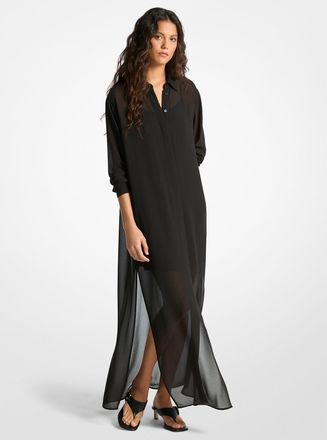 Michael Kors Georgette Belted Shirtdress