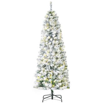 HOMCOM Tree Snow Flocked Slim 6 with 250 Warm White LED Lights | TJ Hughes