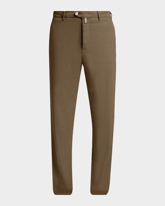 Kiton Men & apos;s Lyocell Stretch Straight Leg Flat-Front Pants