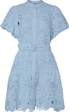 Y.A.S Yassana SS Dress - Dames - Shirt Kleedjes - Blauw - L - Katoen - Kleedjes