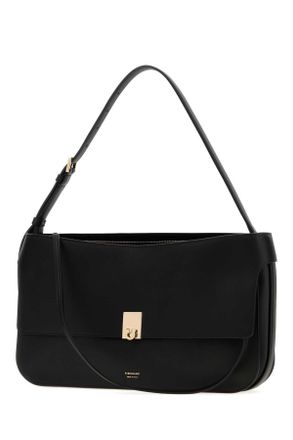 Ferragamo Nero Calfskin Leather Shoulder Bag - Black