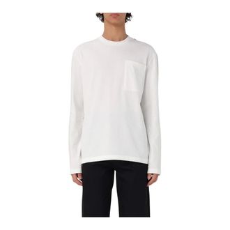 Jil Sander Long Sleeve Tops, male, White, Size: L Long Sleeve Pocket TShirt