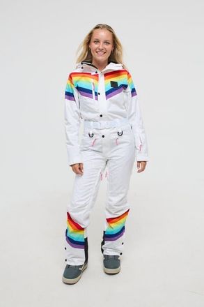 OOSC Rainbow Road Ski Suit - Womens in White at Nordstrom, Size X-Large