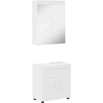 vidaXL Bathroom Furniture Set with Shelf TULUM White Engineered Wood vidaXL