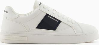 A|X Armani Exchange Mens London Sneaker, Off White Deep Navy, 9.5 UK