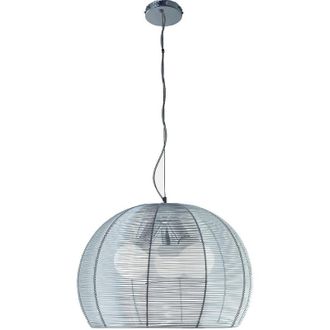 Top-Light Sospensione Moderna Basket Alluminio e Metallo Grigio 3 Luci E27 50Cm