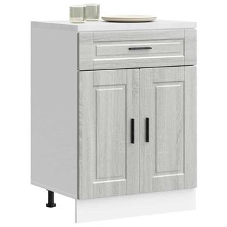 Berkfield Home Kitchen Base Cabinet&not;Porto Grey Sonoma Engineered Wood