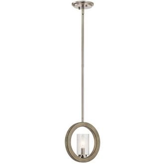 Kichler Sospensione Industrial Nordica Grand Bank Acciaio Grigio Antico Vetro 1 Luce E14