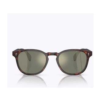 Oliver Peoples Sunglasses, unisex, Multicolor, 51 MM, Round Sunglasses with Gold Mirrored Lenses