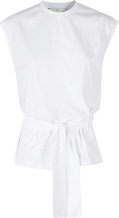 Tela Sacco T-shirt - Dames - Tops zonder mouwen - Wit - S - Katoen - Tops