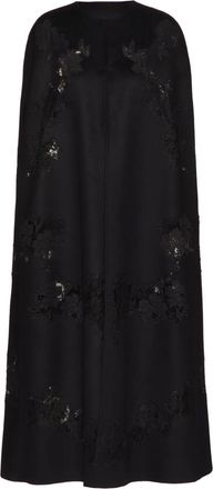 Valentino Garavani floral-lace coat - Nero