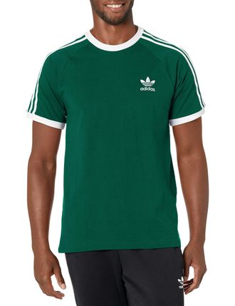 adidas Originals Mens 3-Stripes T-Shirt, Collegiate Green, S