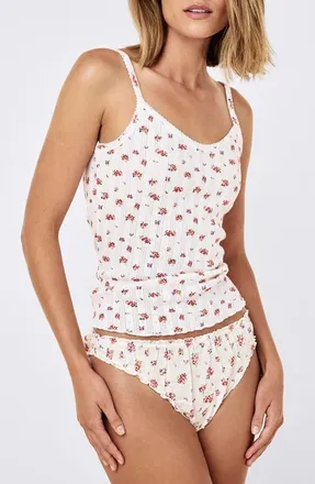 Papinelle Sleepwear Imogen Pointelle Camisole in Posy Floral at Nordstrom, Size X-Small