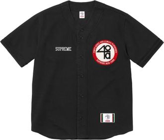 SUPREME x 40 Acres twill SS25 - Black baseball jersey