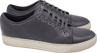 Lanvin DBB1 Low-Top Sneakers in Grey Calfskin Leather