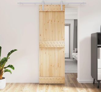 vidaXL Vidaxl - Puerta Corredera Con Herrajes Madera Maciza De Pino 70x210 Cm