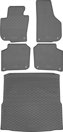 OEM Juego De Alfombrillas De Goma Para Skoda Superb Ii Kombi (11/2009-08/2015) + Alfombrilla Para El Maletero