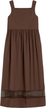 Max Mara Cotton-poplin Sleeveless Dress - Dames - Casual kleedjes - Bruin - XS - Katoen - Kleedjes