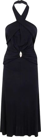 Elisabetta Franchi Womens Midi Dress - Black viscose - Size EU 38 (Womens)