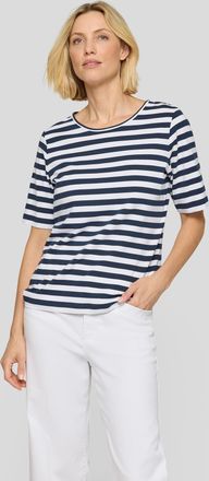 Rabe Rundhalsshirt RABE, Damen, Gr. 36, pazifik, Jersey, Obermaterial: 92% Baumwolle, 8% Elasthan, geringelt, gestreift, normal h&uuml;ftbedeckend, Rundhals, Sh