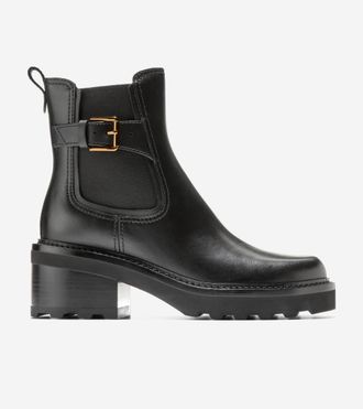 Cole Haan Womens Shibley Waterproof Lug Buckle Booties - Black Size 10.5