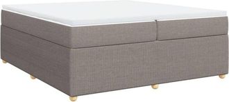 vidaXL Vidaxl - Cama Box Spring Con Colch&oacute;n Tela Gris Taupe 200x200 Cm
