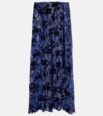 Rodarte Caped off-shoulder jacquard maxi dress