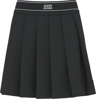 Joop Minirock JOOP JEANS Taria, Damen, Gr. XL, schwarz, Obermaterial: 52% Baumwolle, 44% Polyester, 4% Elasthan, regular fit ca. Mitte Oberschenkel, R&ouml;cke 