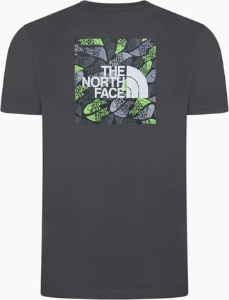 The North Face Mens The North Face Mens T Shirts Box Exploration Crew Neck Graphic Print Cotton Tee - Grey - Size: 44