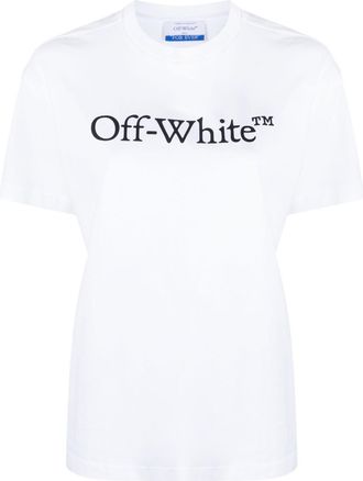 Off-white White Bookish Logo-print Cotton T-shirt
