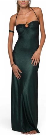 Beliza Kleedjes, Dames, Groen, S, AYA Lange Bustier Jurk