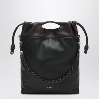 Loewe Flamenco Purse tote bag in black/chestnut brown