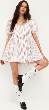 Damson Madder Womens Meri red polka dots minidress