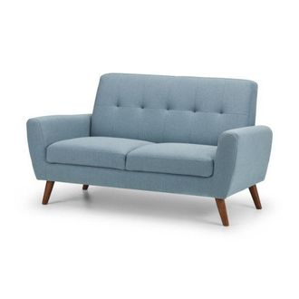 Julian Bowen Monza Sofa 2 Seater Compact Retro 1.5m Blue - Julian Bowen | TJ Hughes