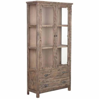 Wanderlust Deco Vitrina de madera marr&oacute;n 100x40x200h cm