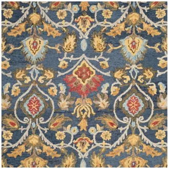 Safavieh Alfombra tradicional de lana azul/multicolor, 152 x 152 cm