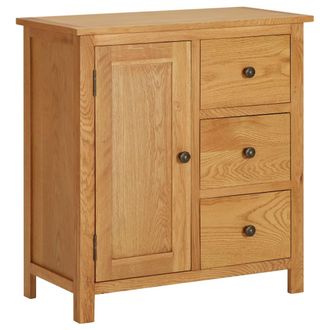 vidaXL Aparador De Madera Maciza De Roble 70x35x75 Cm Vidaxl