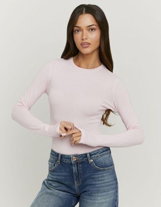 Tally Weijl Langarmbody TALLY WEIJL SBOCOCOSYM, Damen, Gr. S, N-Gr, pink, a, boo, Jersey, Obermaterial: 100% Baumwolle, unifarben, figurbetont normal, Rundhals, B