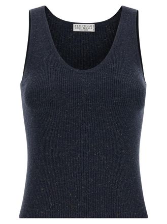 Brunello Cucinelli Blue Sparkling Tank Top
