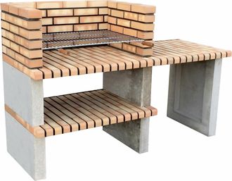 Movelar Barbacoa De Obra Prefabricada De Le&ntilde;a Y Carb&oacute;n Modelo Paellero Almenara 85 (gris, Naranja - 177 X 70 X 120 Cm) Ref: 3905 - Cocina De Exterior Para Jar