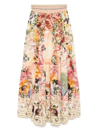 Camilla shaped seam skirt - women - Organic Cotton - S - Orange