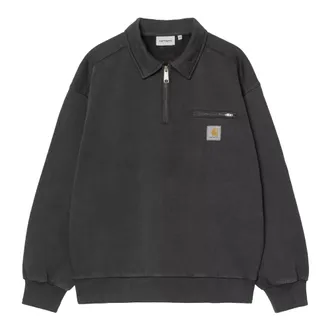 Carhartt Work in Progress Carhartt Wip, Zip-throughs, male, Gray, Size: XL Half Zip Detroit Sweatshirt
