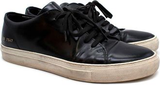 Common Projects Black Leather Original Achilles Sneakers Size 38